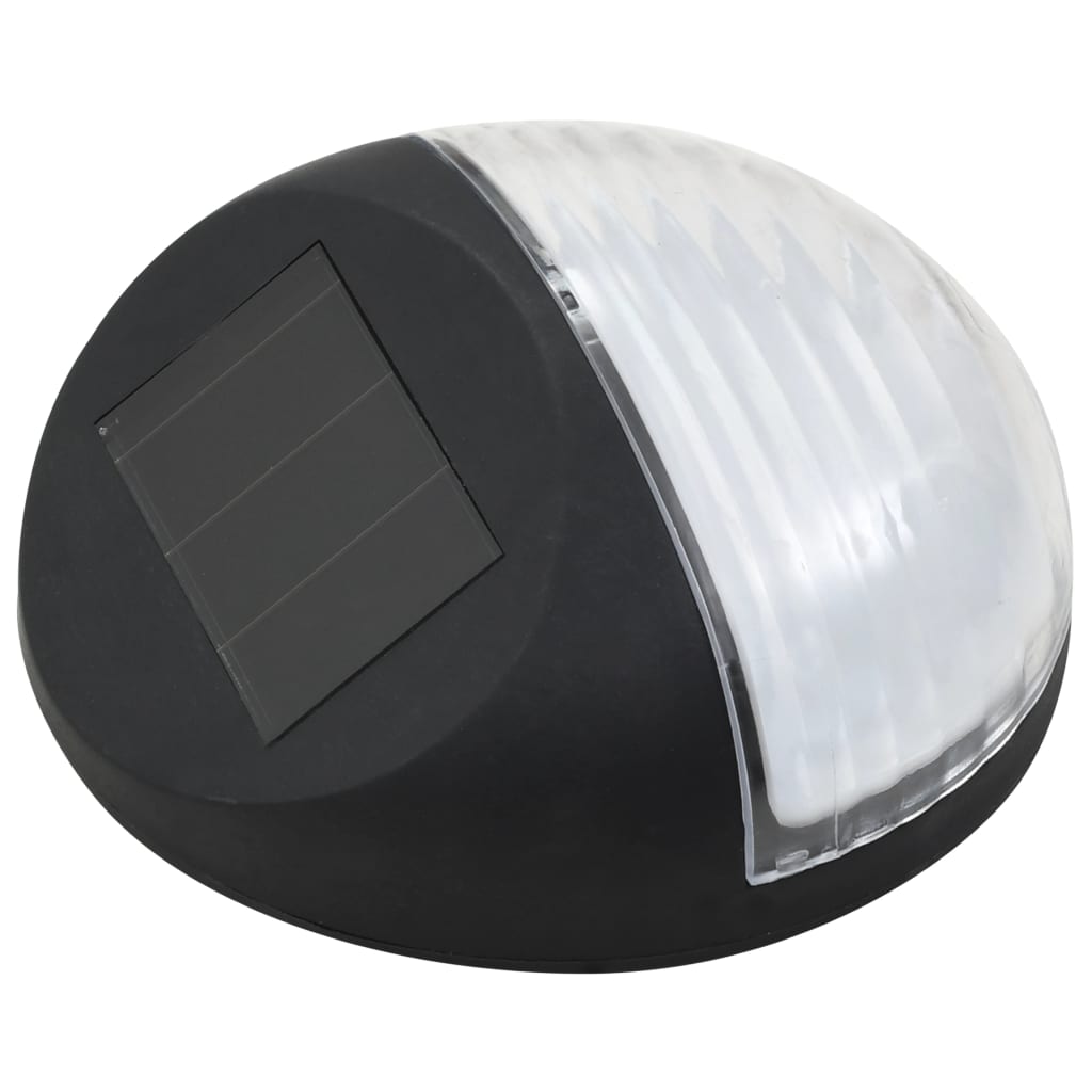Zahradní Nástěnné Solární Lampy Led 12 Ks Kulaté Černé