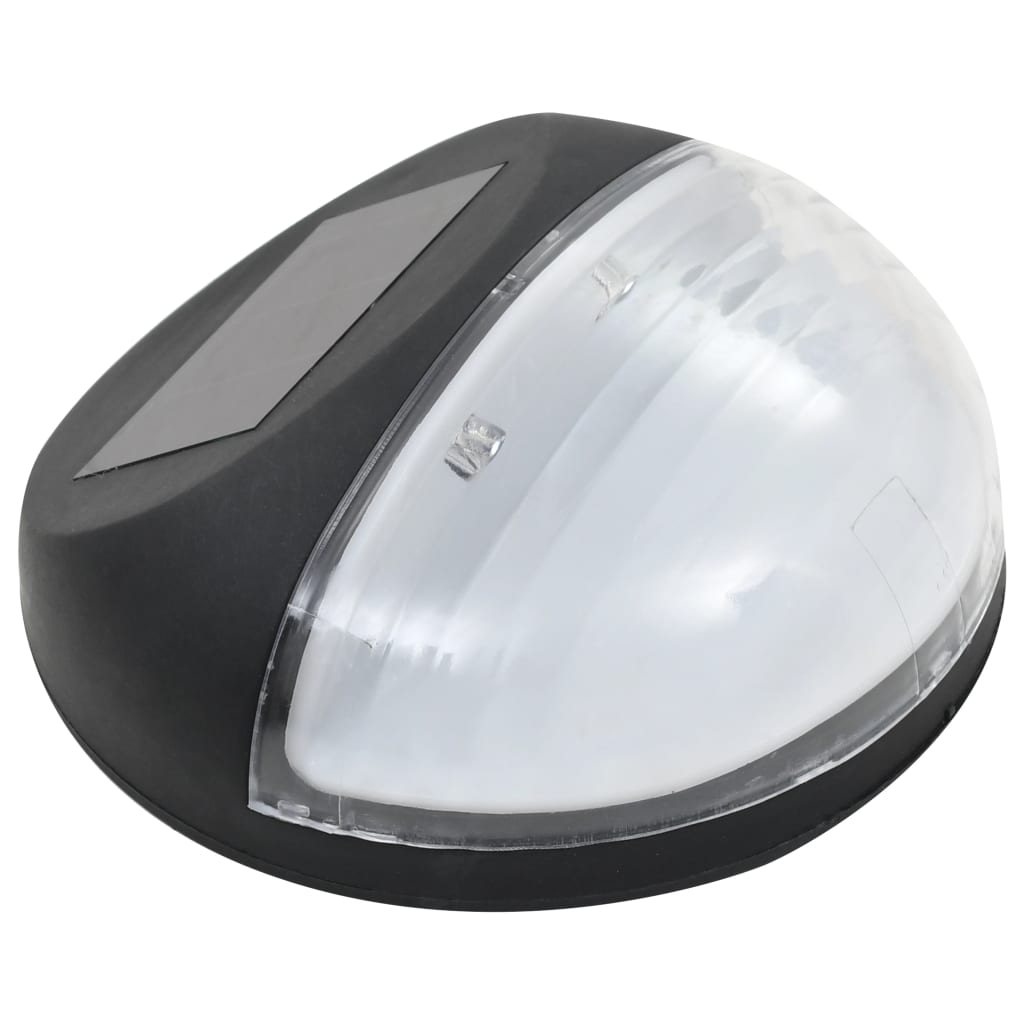 Zahradní Nástěnné Solární Lampy Led 12 Ks Kulaté Černé