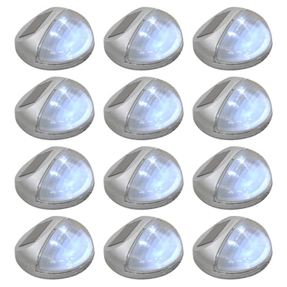 Zahradní Nástěnné Solární Lampy Led 12 Ks Kulaté Černé