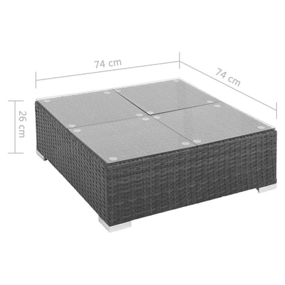 7Dílná Zahradní Sedací Souprava S Poduškami Polyratan Černá