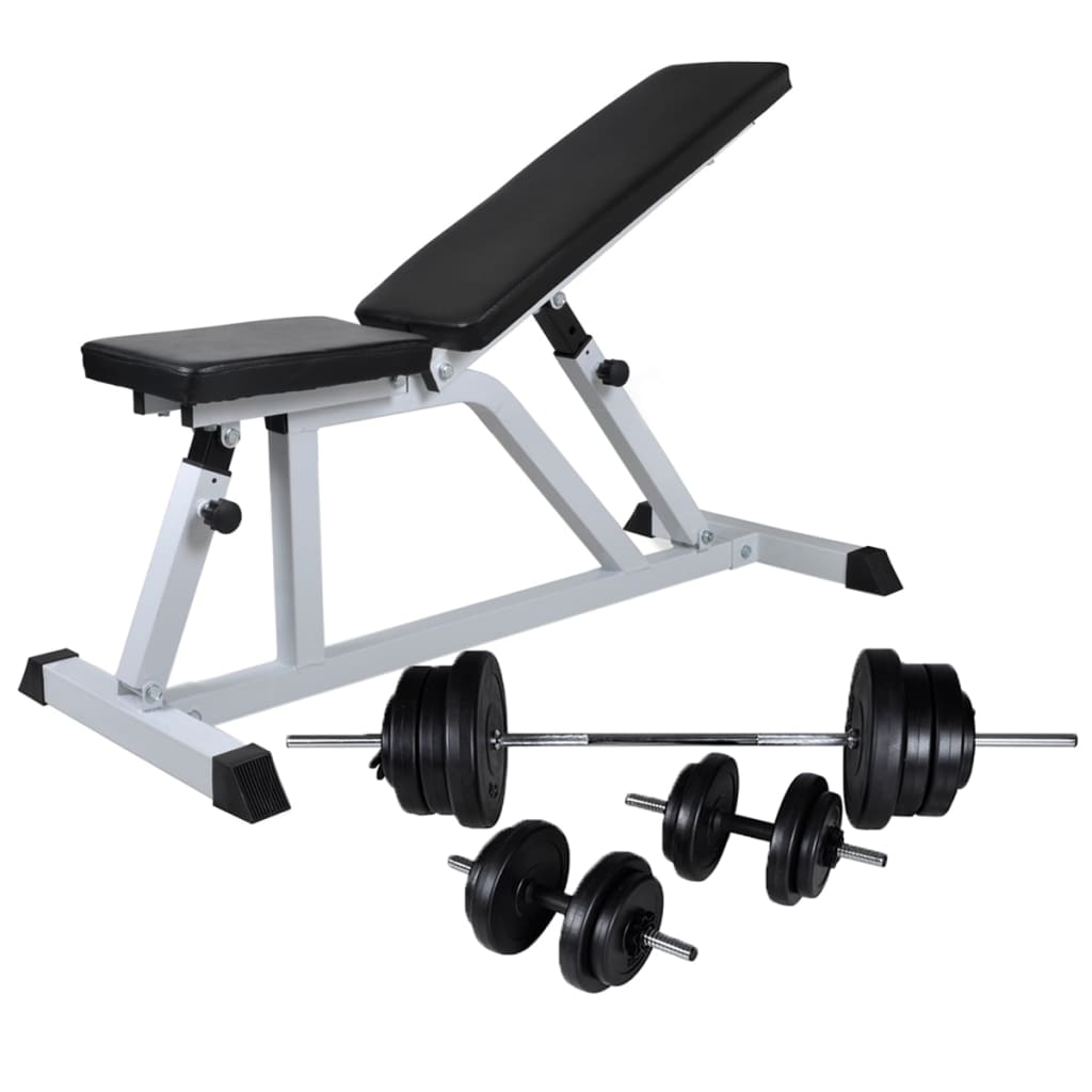 Posilovací Lavice Se Sadou Činek Barbell A Dumbbell 60,5 Kg