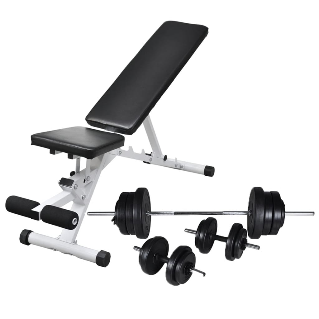 Posilovací Lavice Se Sadou Činek Barbell A Dumbbell 60,5 Kg