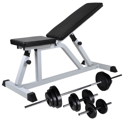Posilovací Lavice Se Sadou Činek Barbell A Dumbbell 30,5 Kg