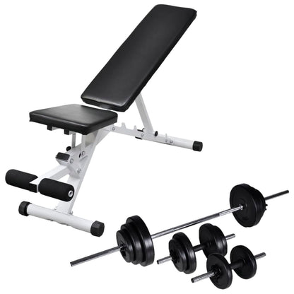 Posilovací Lavice Se Sadou Činek Barbell A Dumbbell 30,5 Kg