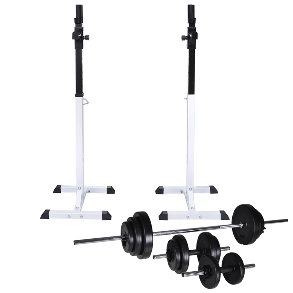 Posilovací Stojan Se Sadou Činek Barbell A Dumbbell 30,5 Kg
