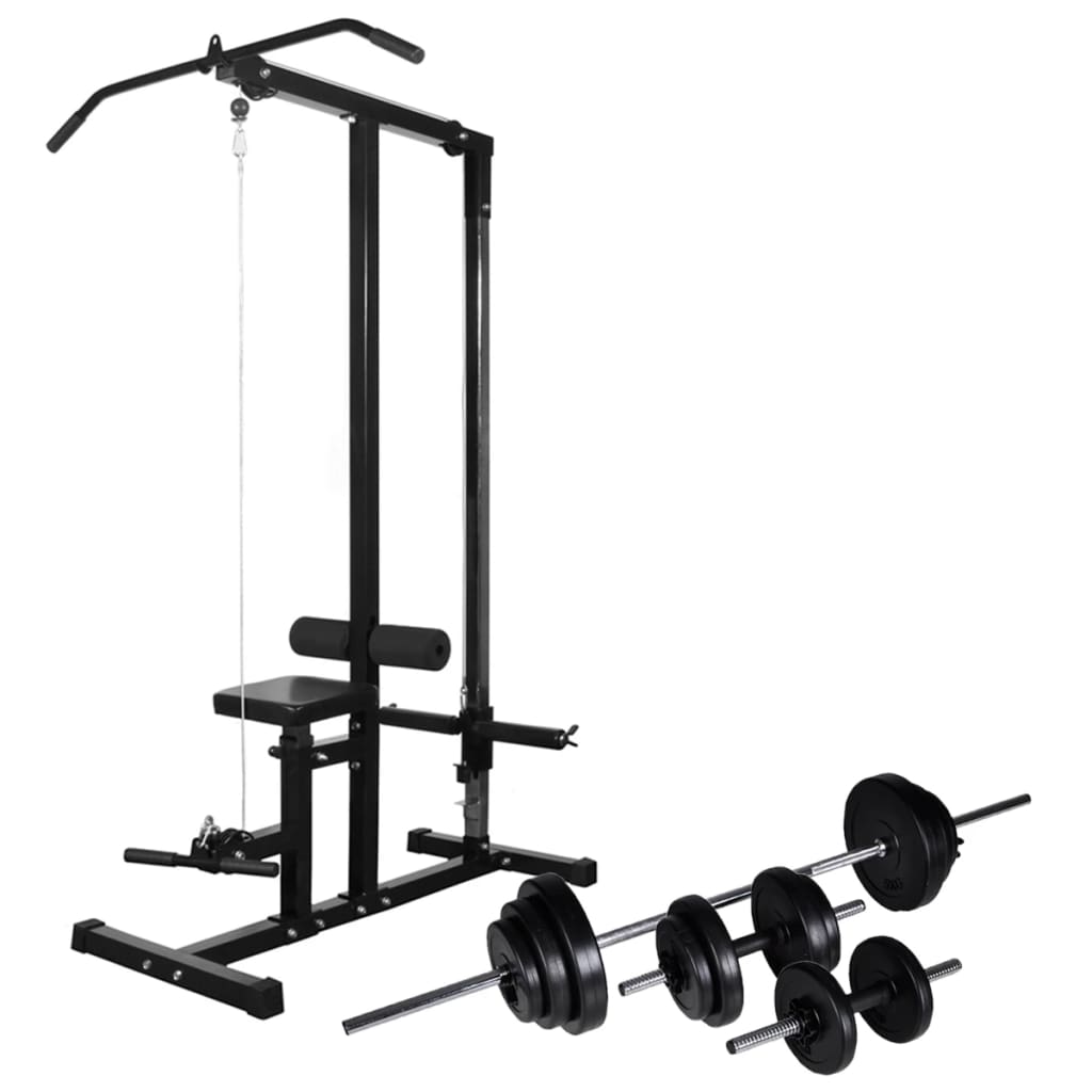 Posilovací Věž Se Sadou Činek Barbell A Dumbbell 30,5 Kg