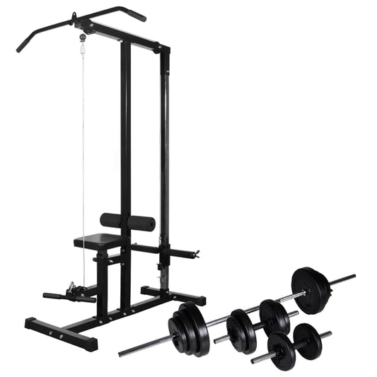 Posilovací Věž Se Sadou Činek Barbell A Dumbbell 30,5 Kg
