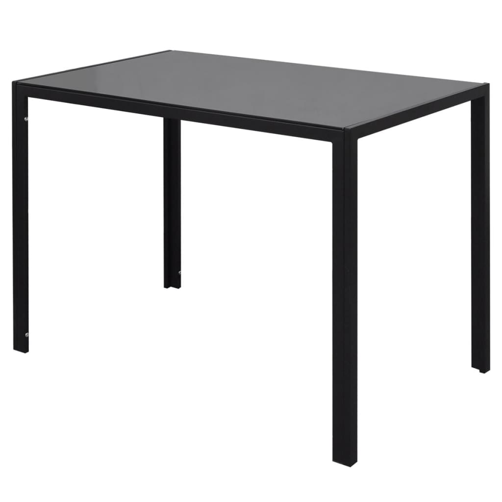 Jídelní Set 5 Kusů Umělá Kůže Černý A Bílý