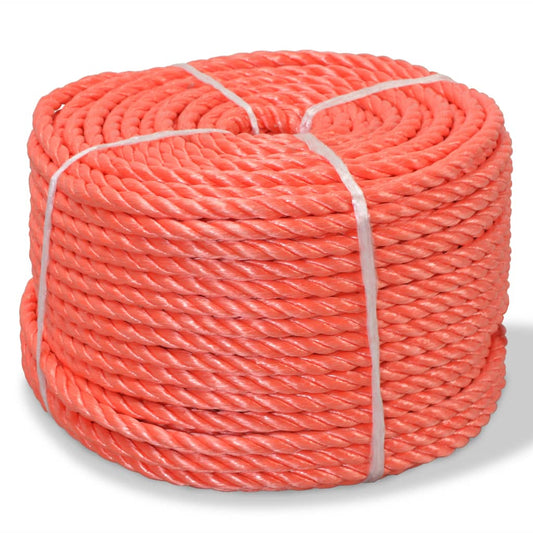 Kroucené lano z polypropylenu 10 mm 250 m oranžové