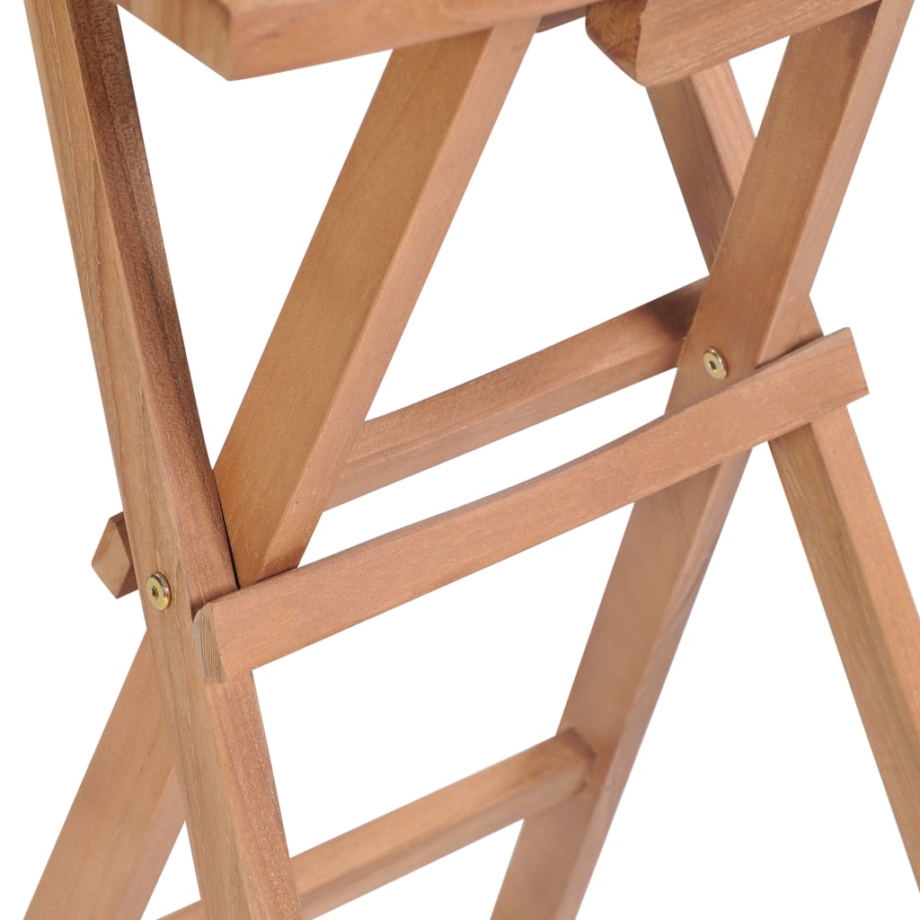 Skládací Barové Stoličky 2 Ks Masivní Teak