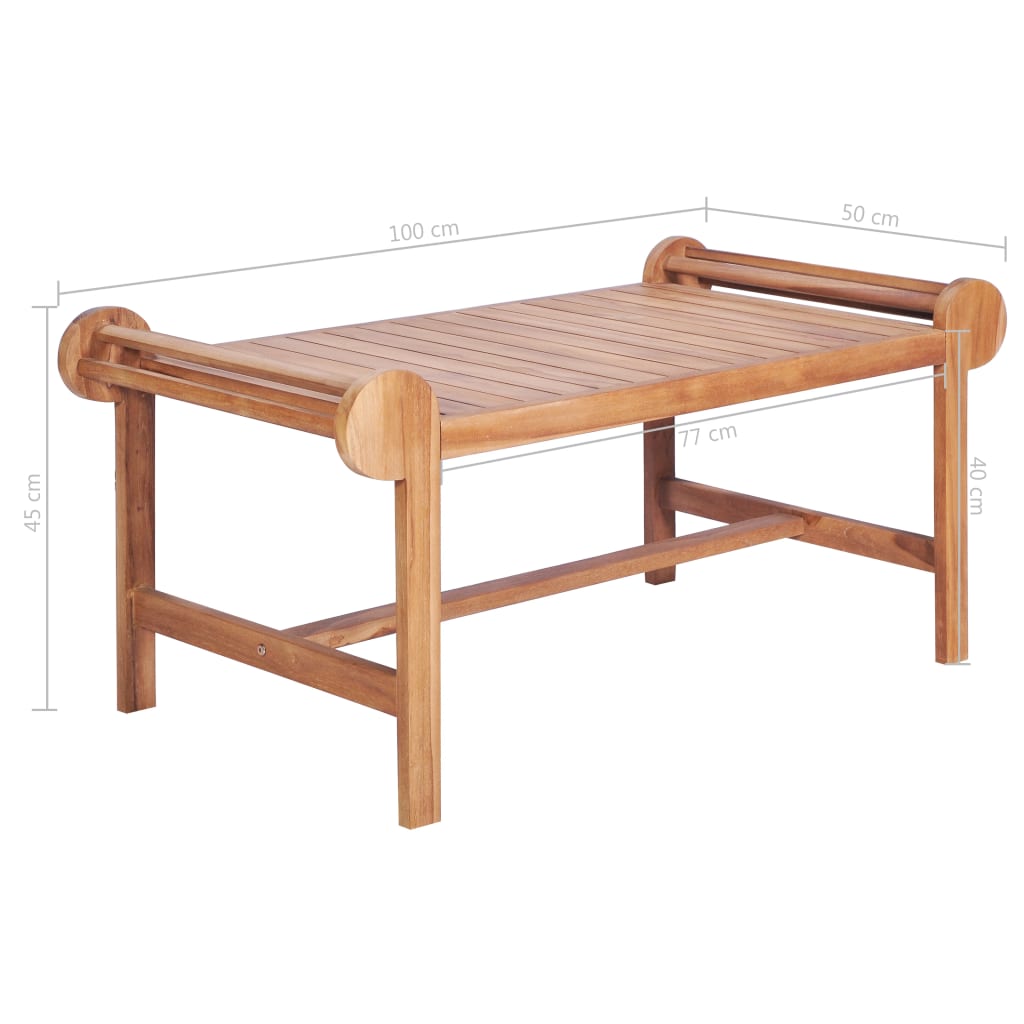 Konferenční Stolek 100 X 50 X 45 Cm Masivní Teak
