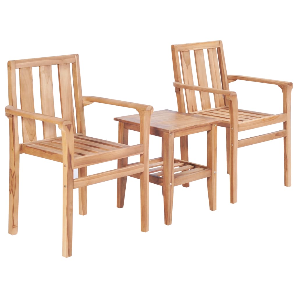 3Dílný Bistro Set Masivní Teak