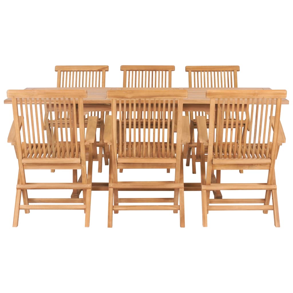 7Dílný Zahradní Jídelní Set 150–200 X 100 X 75 Cm Teakové Dřevo