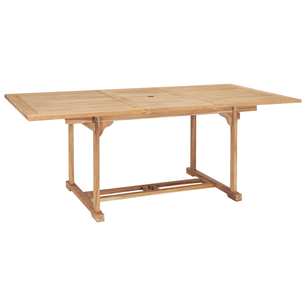 7Dílný Zahradní Jídelní Set 150–200 X 100 X 75 Cm Teakové Dřevo