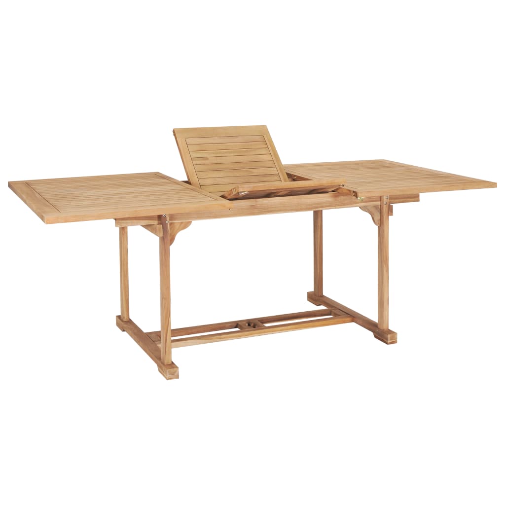 7Dílný Zahradní Jídelní Set 150–200 X 100 X 75 Cm Teakové Dřevo