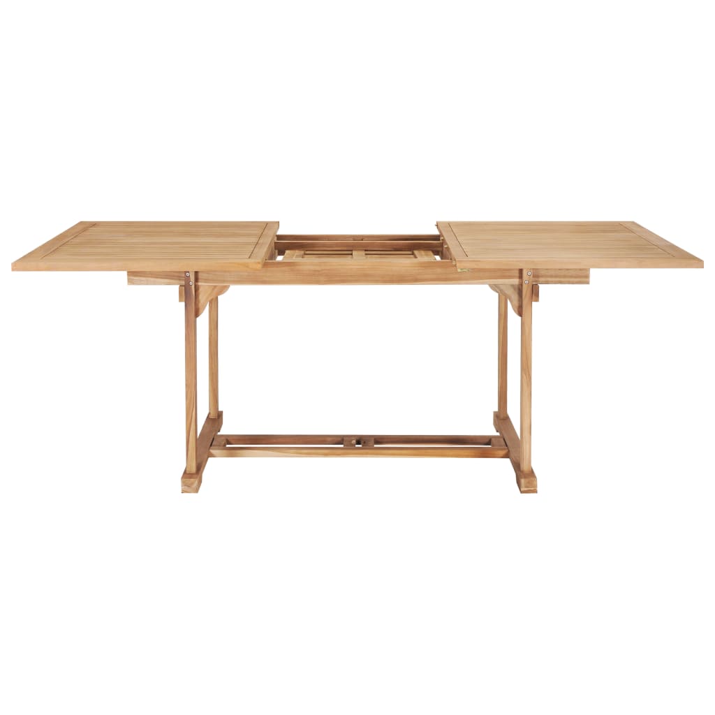 7Dílný Zahradní Jídelní Set 150–200 X 100 X 75 Cm Teakové Dřevo