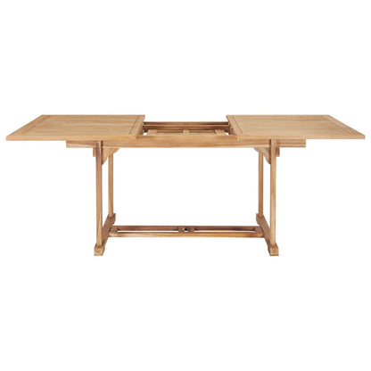7Dílný Zahradní Jídelní Set 150–200 X 100 X 75 Cm Teakové Dřevo