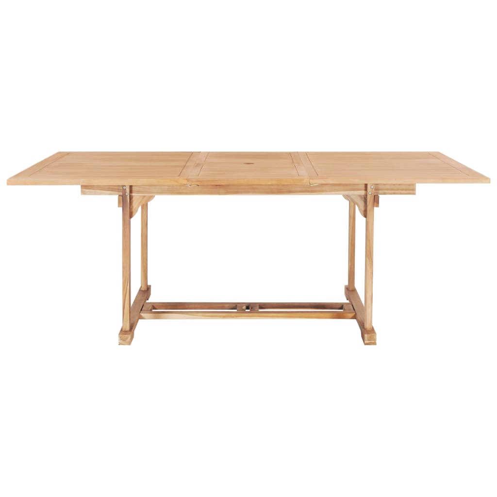7Dílný Zahradní Jídelní Set 150–200 X 100 X 75 Cm Teakové Dřevo