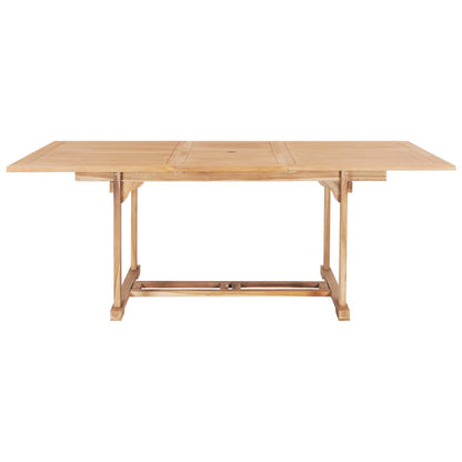 7Dílný Zahradní Jídelní Set 150–200 X 100 X 75 Cm Teakové Dřevo