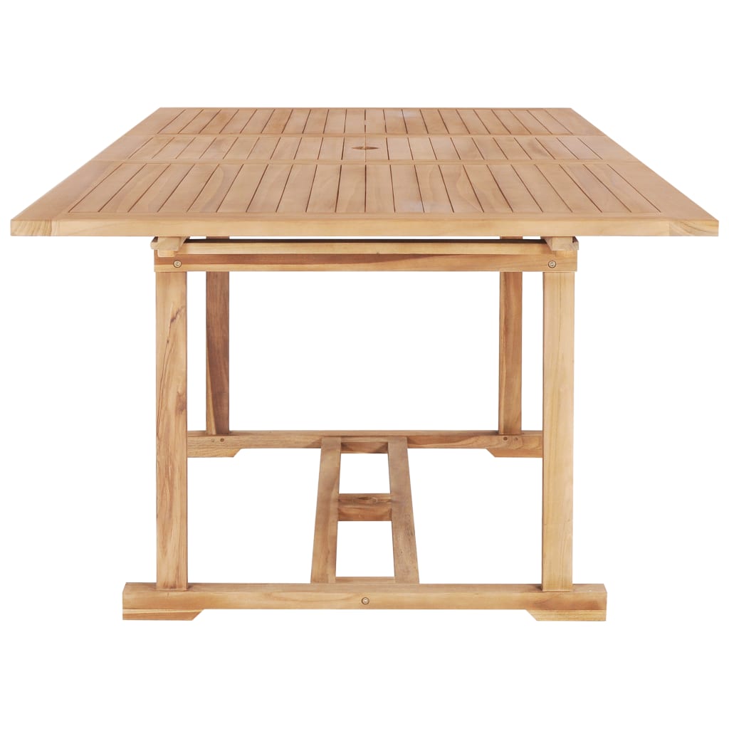 7Dílný Zahradní Jídelní Set 150–200 X 100 X 75 Cm Teakové Dřevo