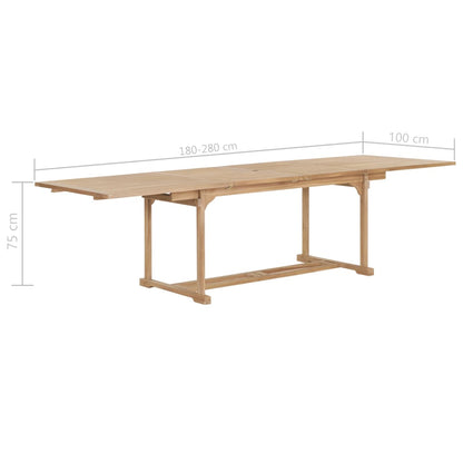 Rozkládací Zahradní Stůl (180–280) X 100 X 75 Cm Masivní Teak