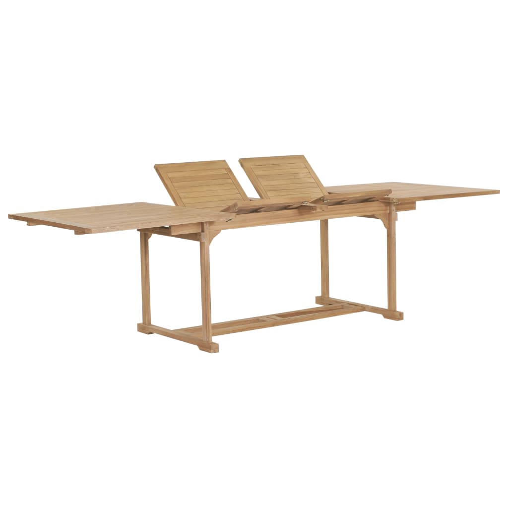 9Dílný Zahradní Jídelní Set 180–280 X 100 X 75 Cm Masivní Teak