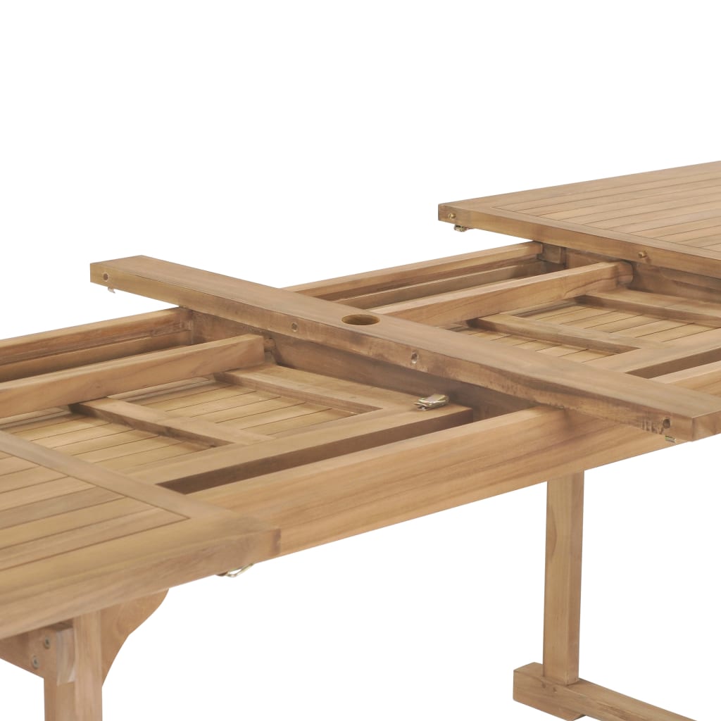 9Dílný Zahradní Jídelní Set 180–280 X 100 X 75 Cm Masivní Teak