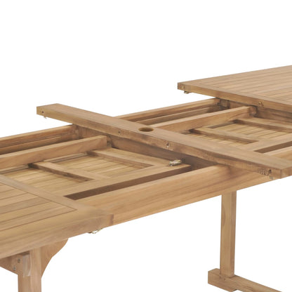 9Dílný Zahradní Jídelní Set 180–280 X 100 X 75 Cm Masivní Teak