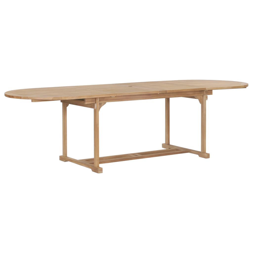 9Dílný Zahradní Jídelní Set 180–280 X 100 X 75 Cm Teakové Dřevo