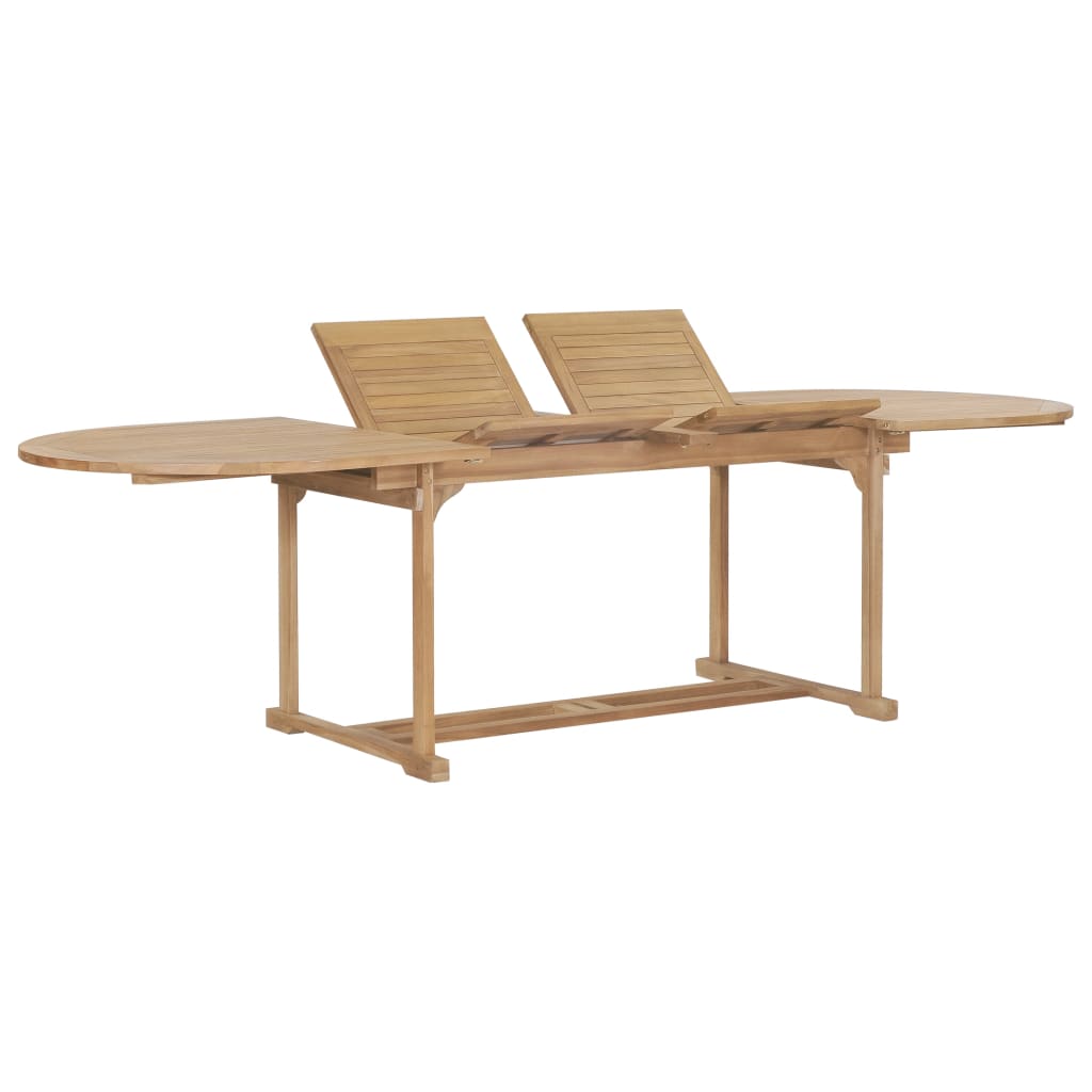 9Dílný Zahradní Jídelní Set 180–280 X 100 X 75 Cm Teakové Dřevo