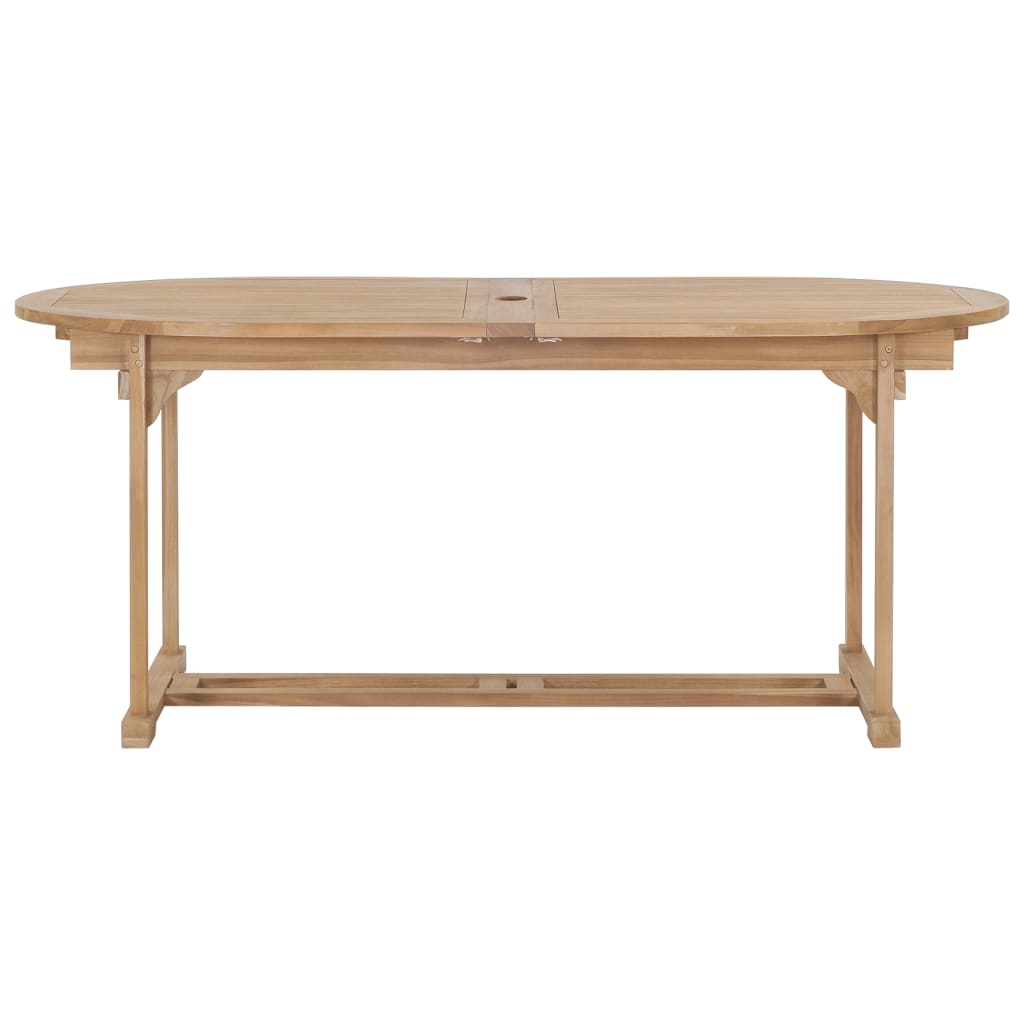 9Dílný Zahradní Jídelní Set 180–280 X 100 X 75 Cm Teakové Dřevo