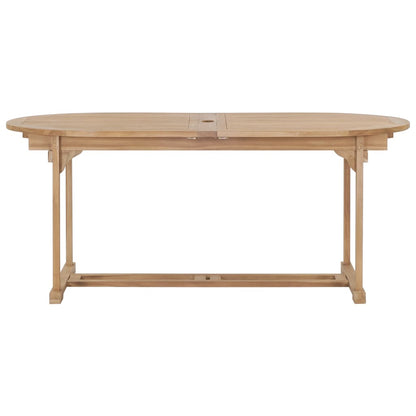 9Dílný Zahradní Jídelní Set 180–280 X 100 X 75 Cm Teakové Dřevo
