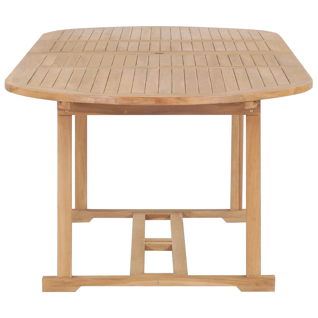 9Dílný Zahradní Jídelní Set 180–280 X 100 X 75 Cm Teakové Dřevo