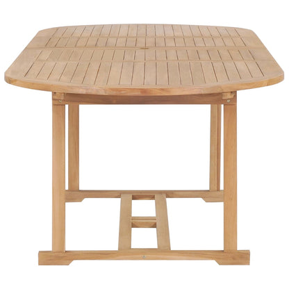 9Dílný Zahradní Jídelní Set 180–280 X 100 X 75 Cm Teakové Dřevo