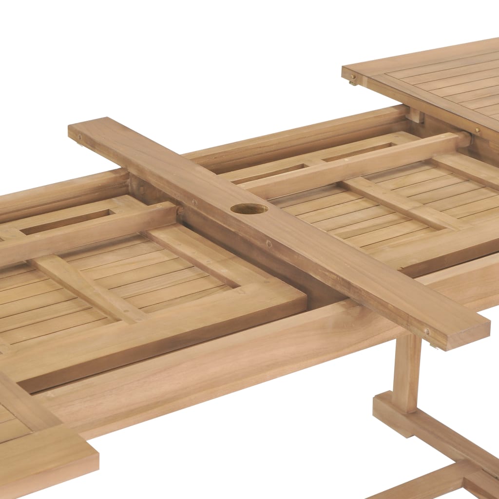9Dílný Zahradní Jídelní Set 180–280 X 100 X 75 Cm Teakové Dřevo