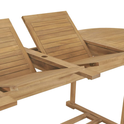 9Dílný Zahradní Jídelní Set 180–280 X 100 X 75 Cm Teakové Dřevo