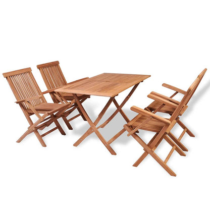 5Dílný Zahradní Jídelní Set Masivní Teakové Dřevo