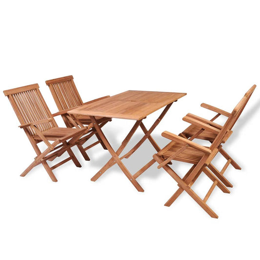 5Dílný Zahradní Jídelní Set Masivní Teakové Dřevo