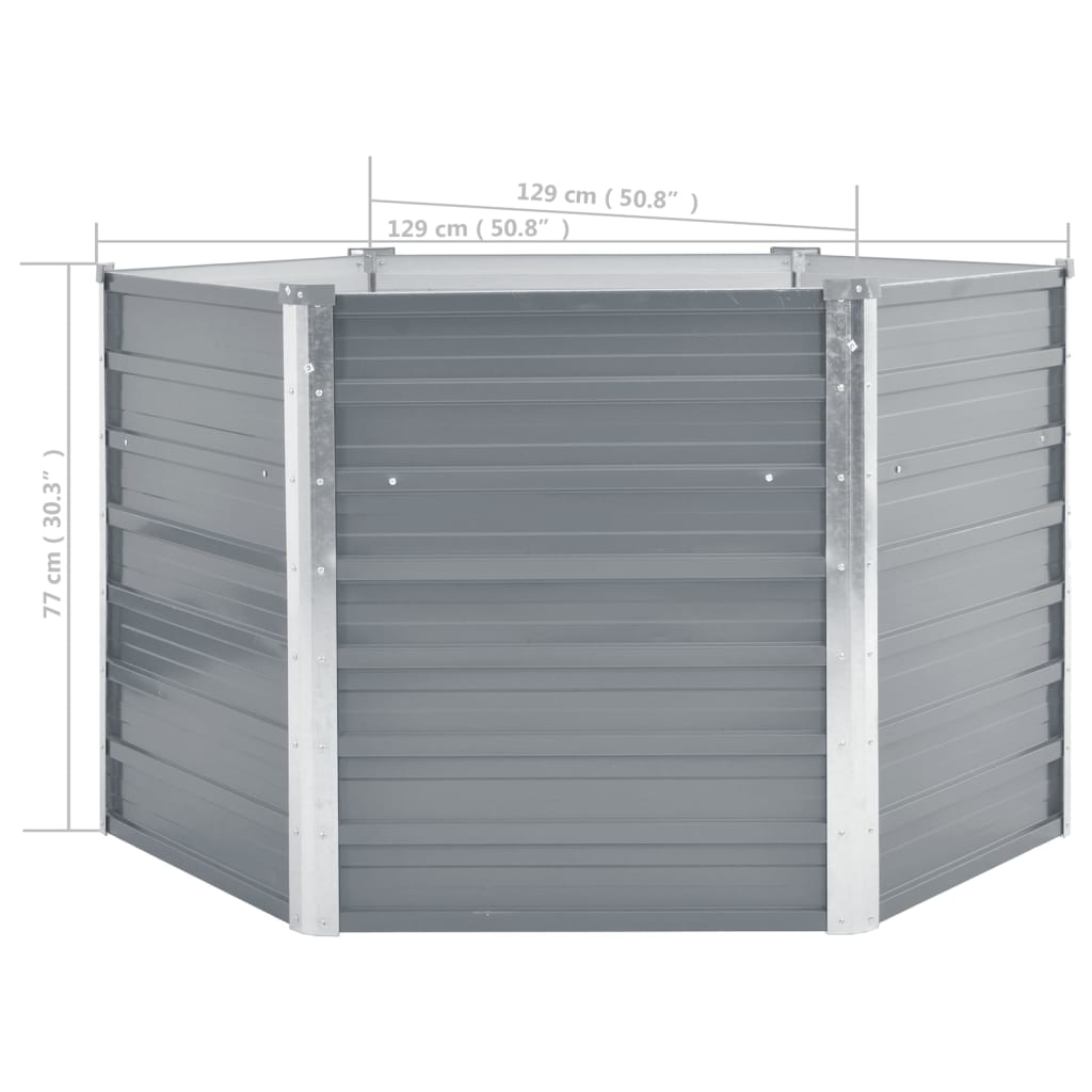 Vyvýšený Záhon Pozinkovaná Ocel Šedý