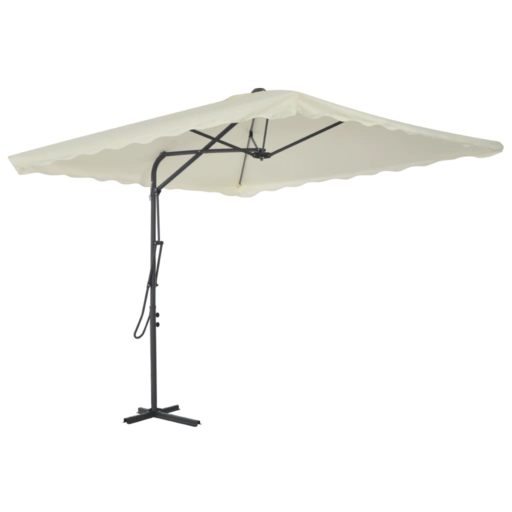 Zahradní Slunečník S Ocelovou Tyčí 250 X 250 Cm Pískový