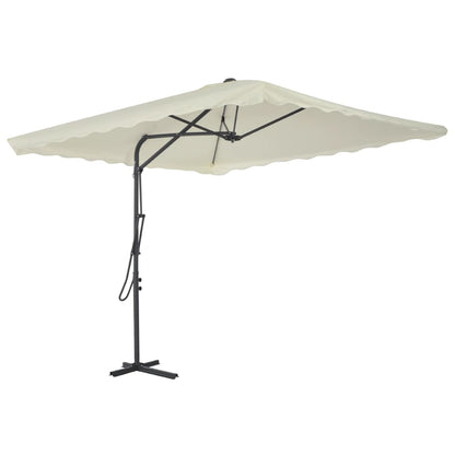 Zahradní Slunečník S Ocelovou Tyčí 250 X 250 Cm Pískový
