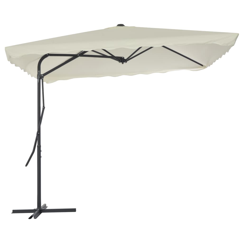 Zahradní Slunečník S Ocelovou Tyčí 250 X 250 Cm Pískový