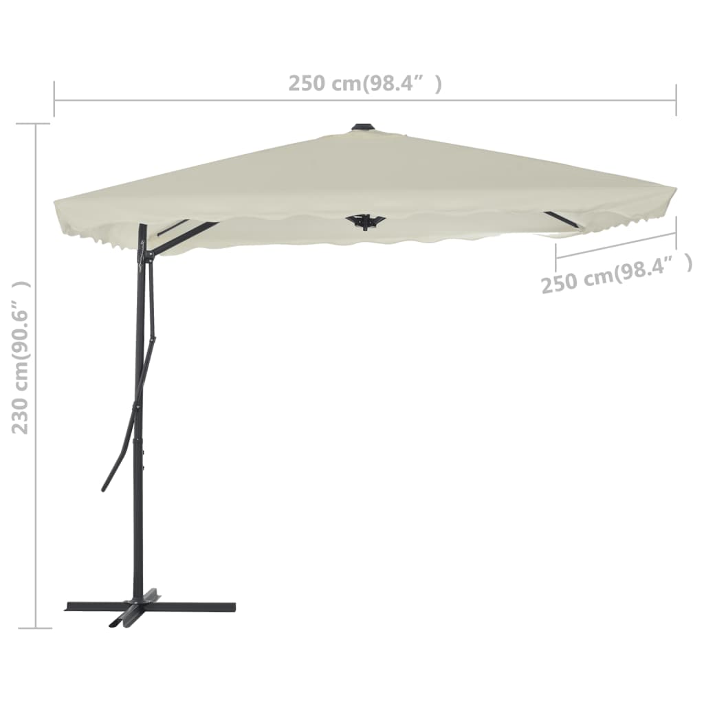 Zahradní Slunečník S Ocelovou Tyčí 250 X 250 Cm Pískový