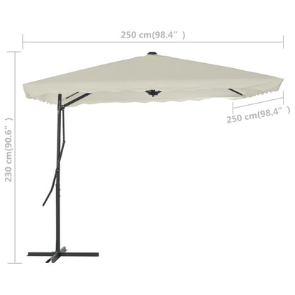 Zahradní Slunečník S Ocelovou Tyčí 250 X 250 Cm Pískový