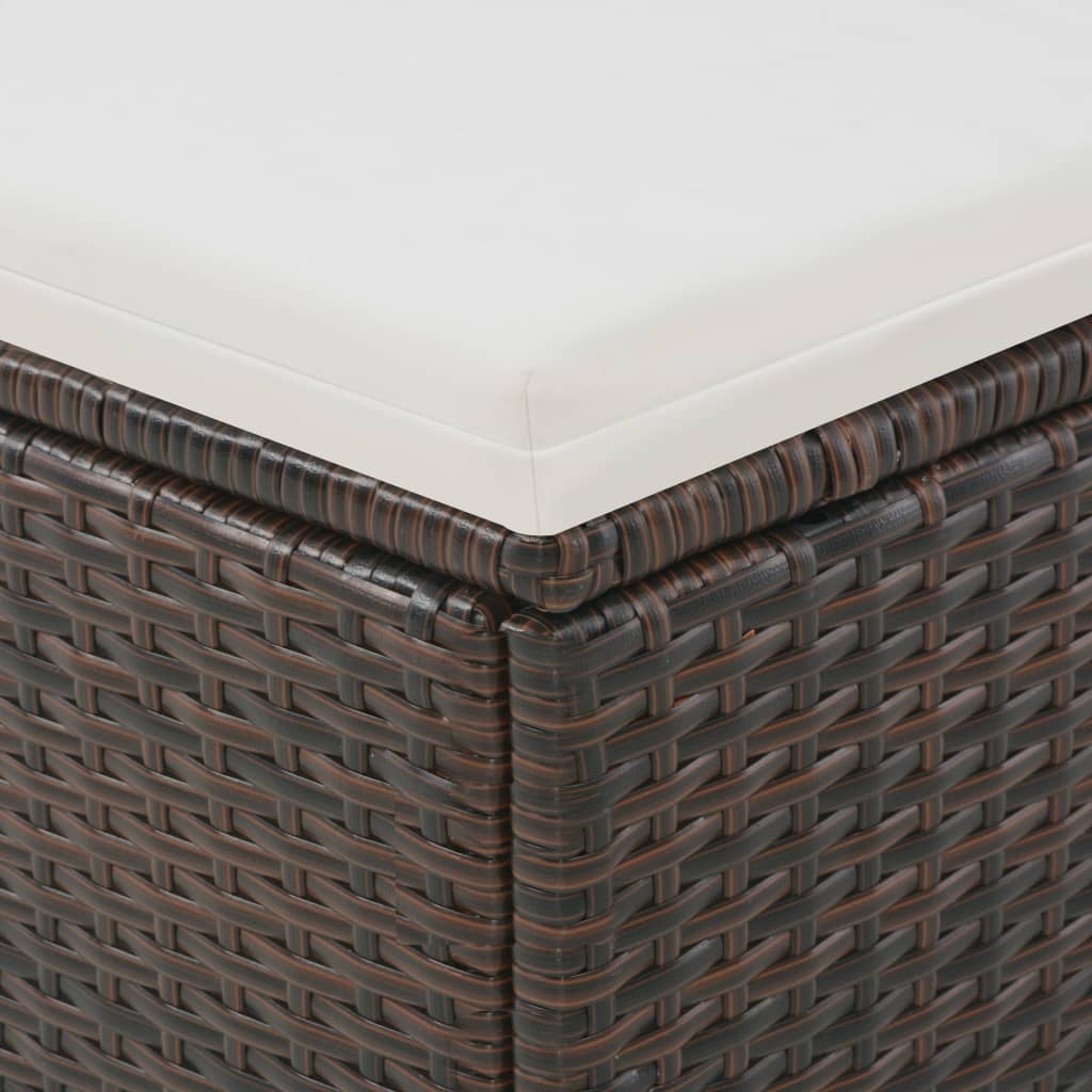 Dvojité Zahradní Lehátko S Baldachýnem Polyratan Hnědé