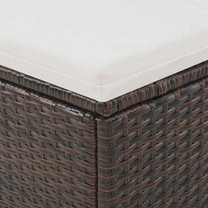 Dvojité Zahradní Lehátko S Baldachýnem Polyratan Hnědé