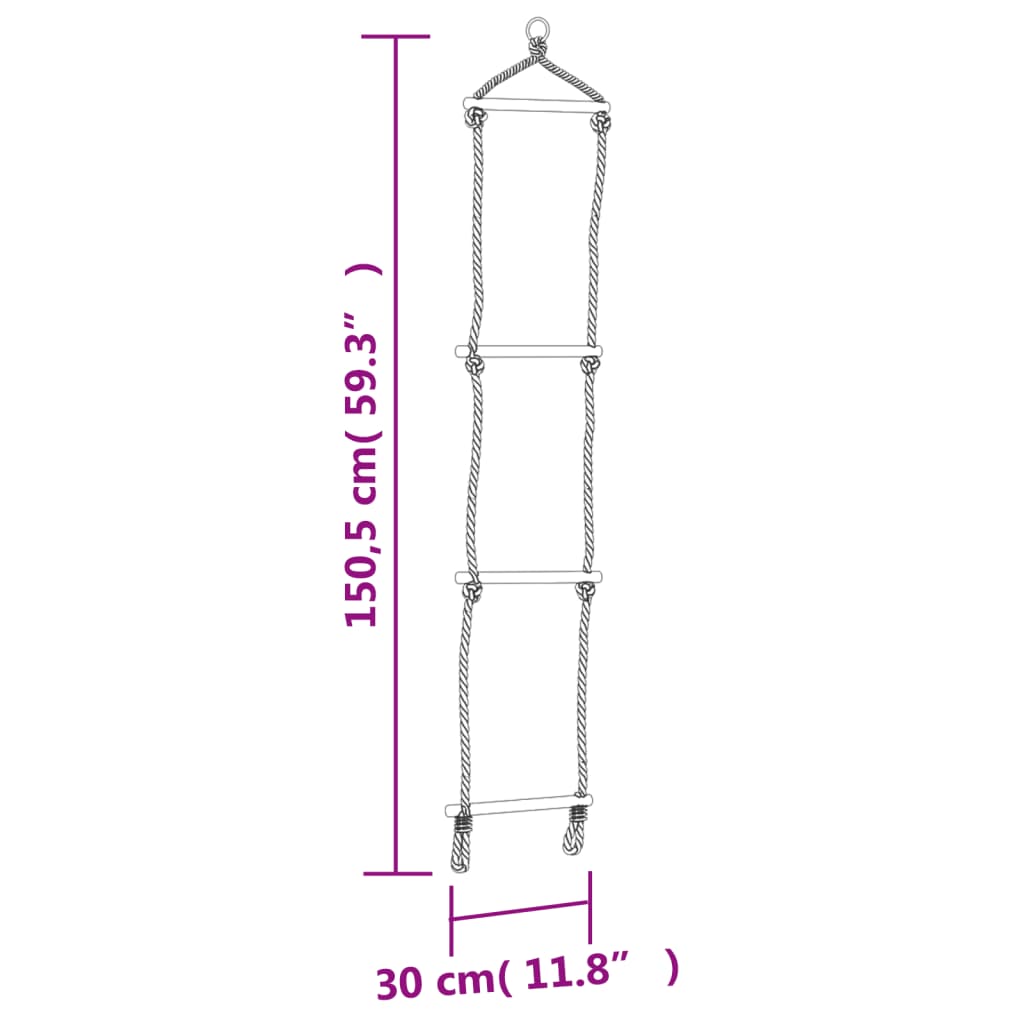 Houpací Sedátko S Lanovým Žebříkem Modré 37 X 15 Cm Pe
