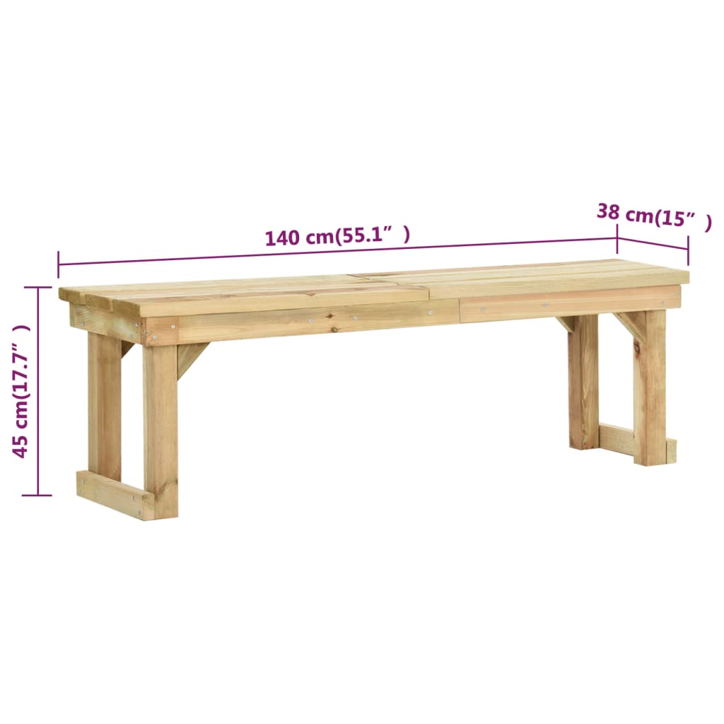 Zahradní Lavice 140 Cm Impregnované Borové Dřevo