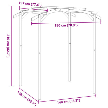 Zahradní Pergola Impregnovaná Borovice 180 X 197 X 210 Cm