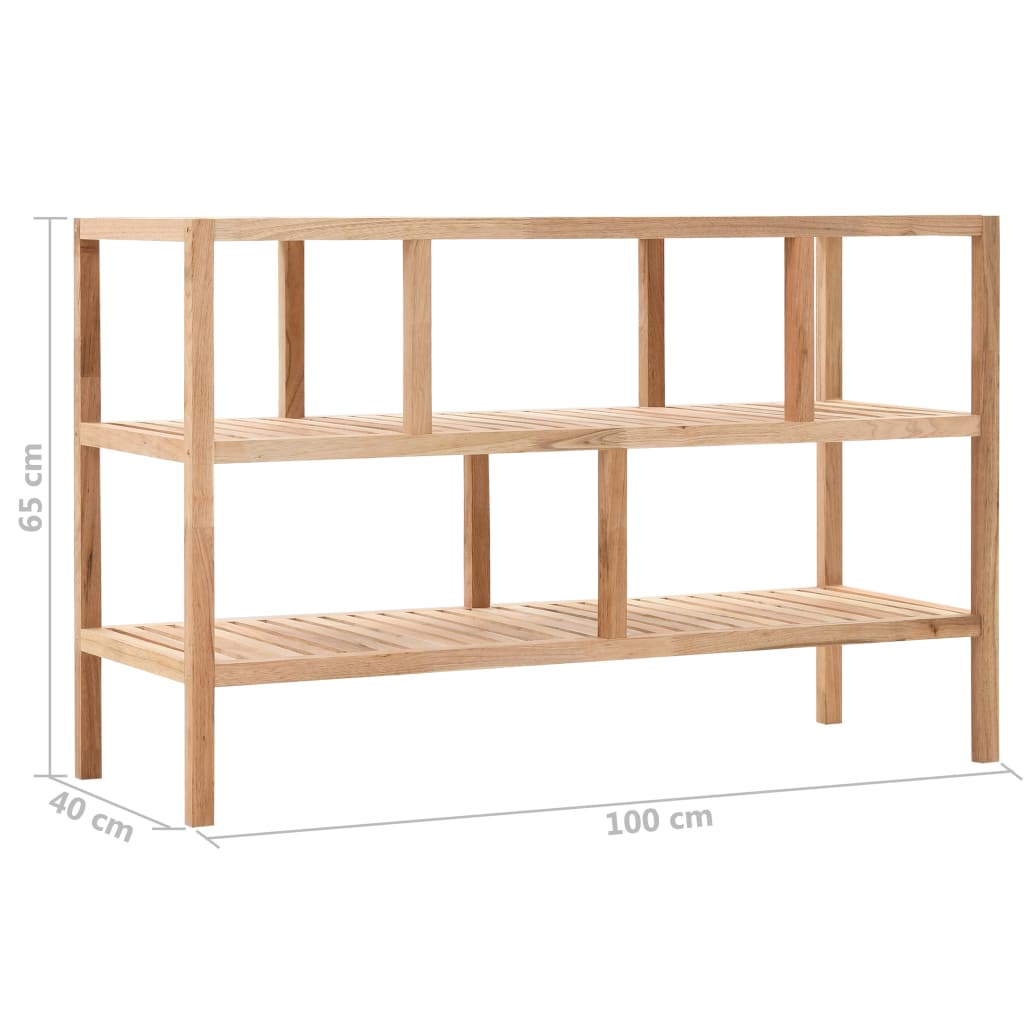 Koupelnový Regál Masivní Ořechové Dřevo 100 X 40 X 65 Cm Dub A Bílá